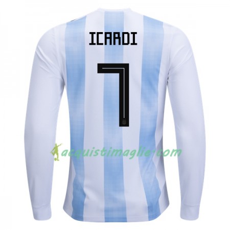 Divisa di Calcio Argentina Icardi 7 Prima Mondiali 2018 Manica Lunga